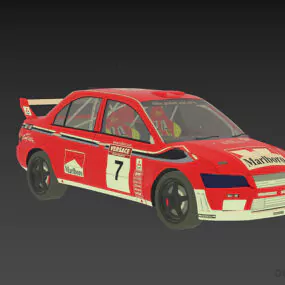 Racing Car Wrc With Back Wing 3d model