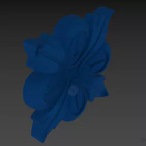 Floral Square Modular Plaster Decor 3d model