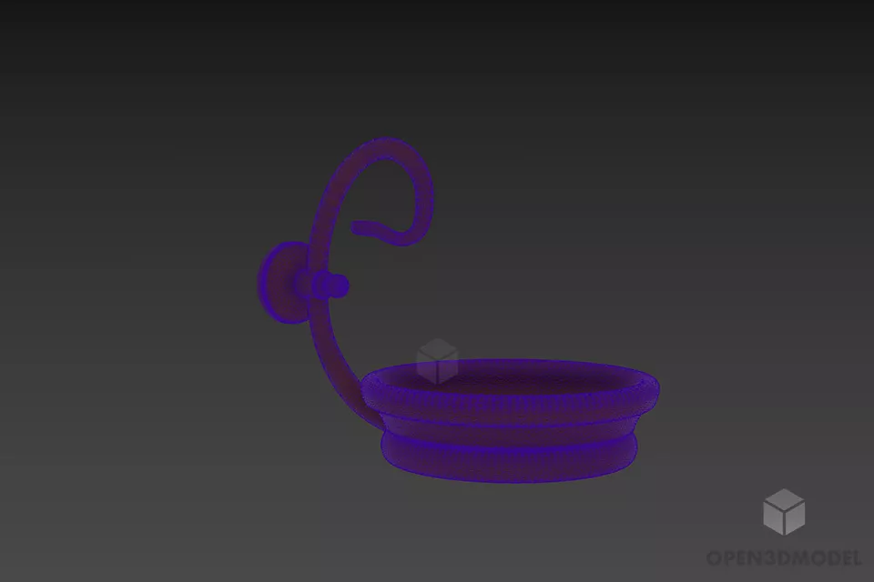 Brass Rack With Tray For Bathroom 3d model 2