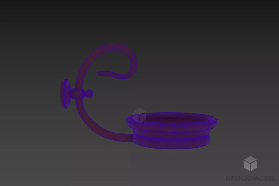 Brass Rack With Tray For Bathroom 3d model 3