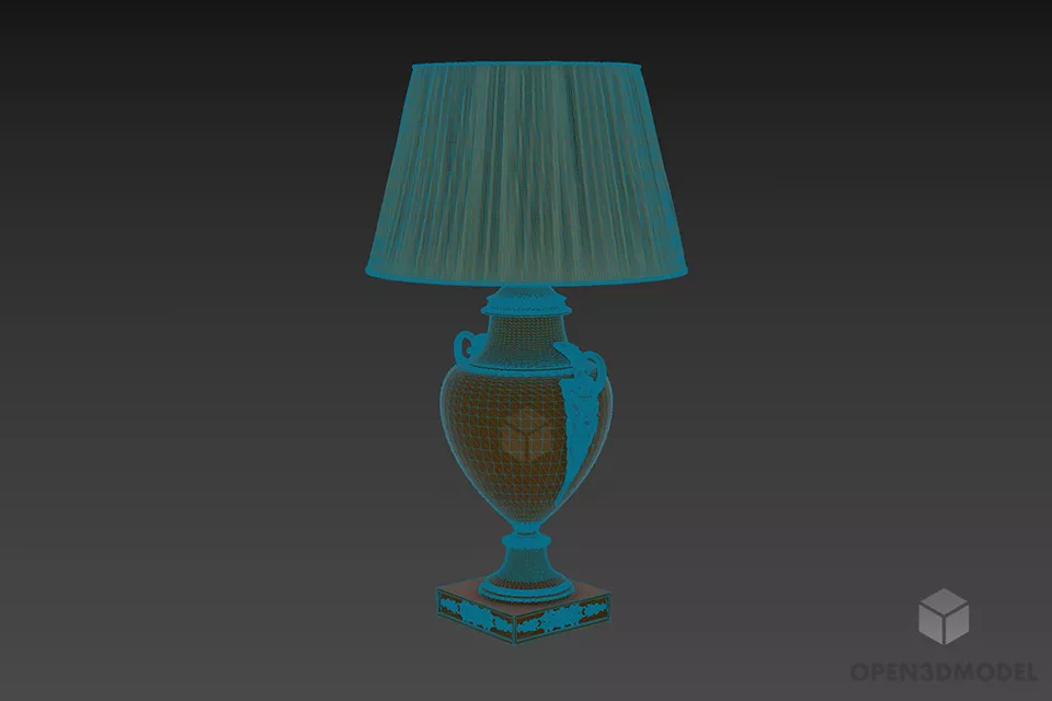 Hotel Vintage Table Lamp ,vase Lamp 3d model 2