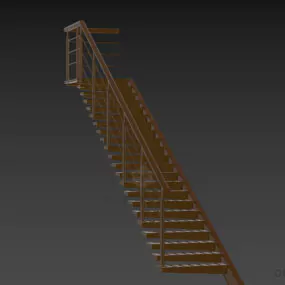 Staircase With Steel Wire Handle 3d model