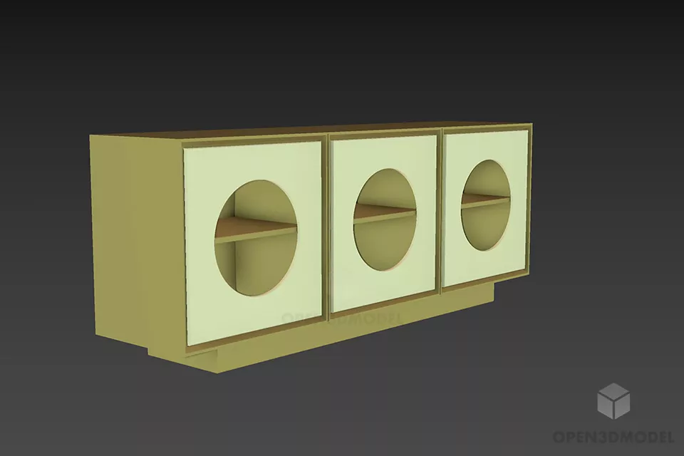 Side Tall Locker With Self 3d model