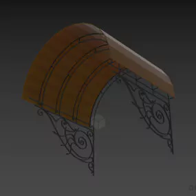 Glass Steel Frame Canopy Structure 3d model