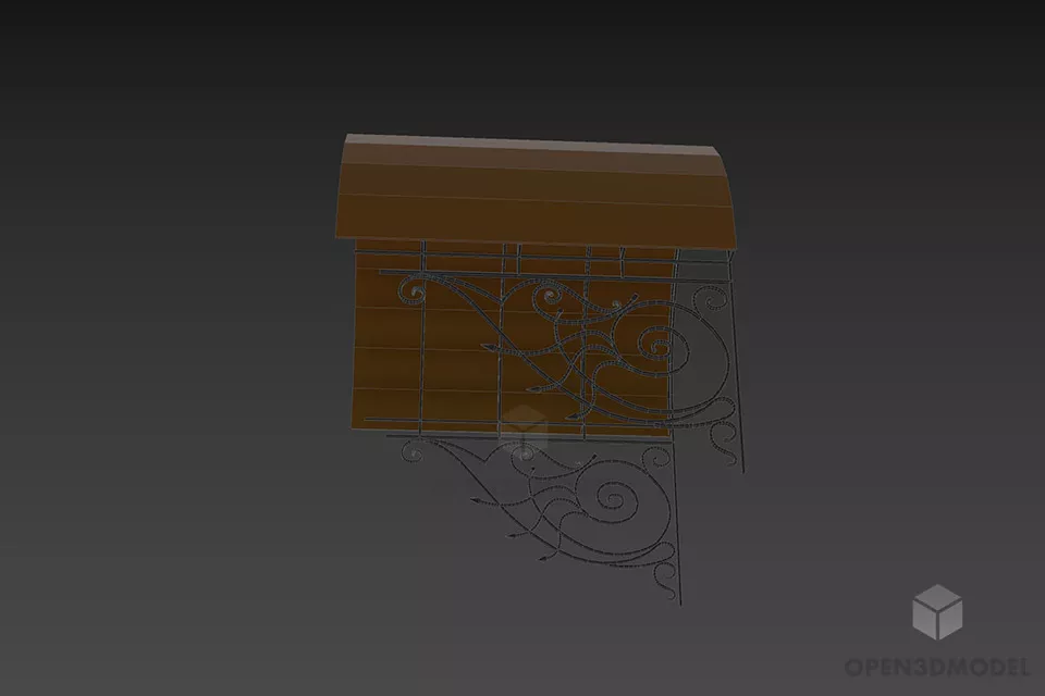 Glass Steel Frame Canopy Structure 3d model 3
