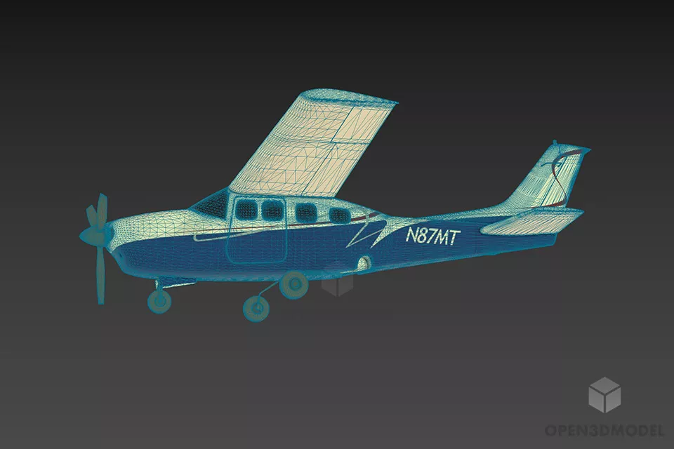 Private Airplane N87mt 3d model 3