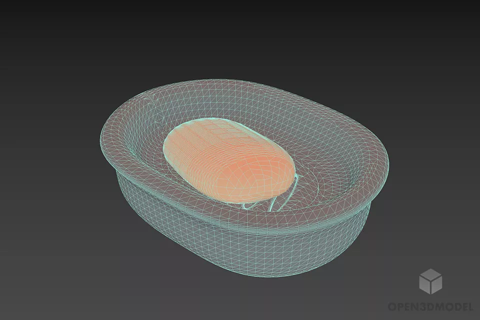 Bathroom Soap On Tray 3d model 2