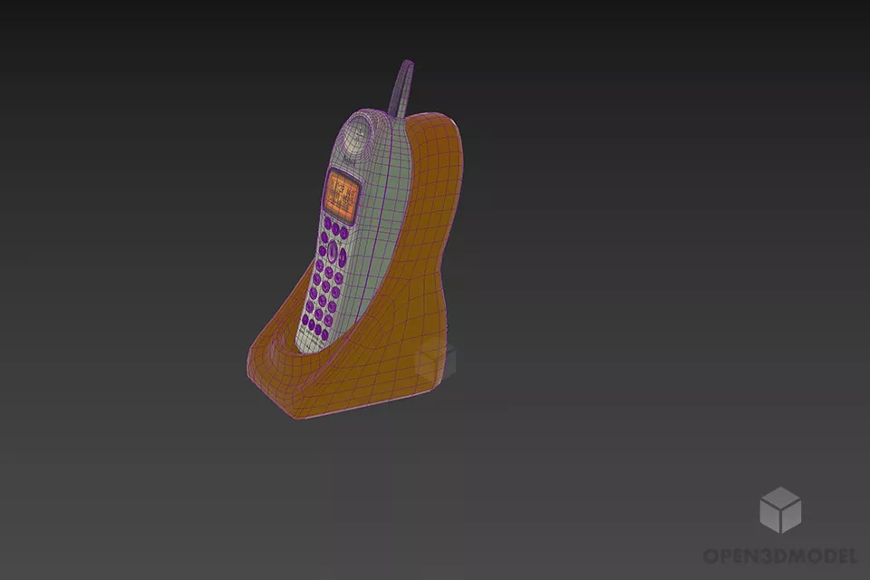 Беспроводной телефон с подставкой Бесплатная 3D-модель - .3ds, .Gsm ...