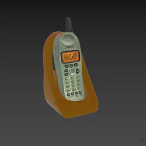 Cordless Phone With Stand 3d model