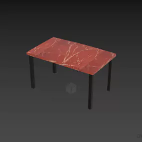 Red Marble Coffee Table 3d model