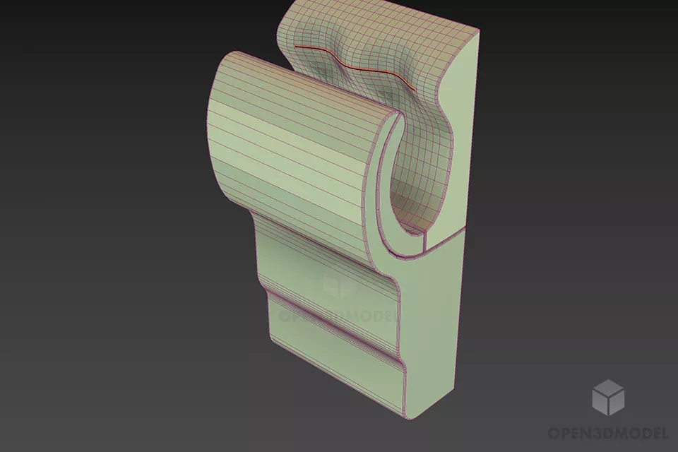 Сушилка для рук настенная Бесплатная 3D модель - .3ds, .Gsm, .Max ...