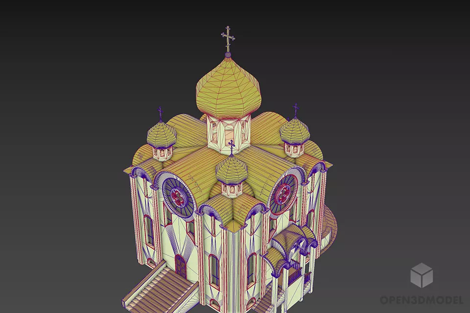 Traditional Russian Temple Building 3d model 2