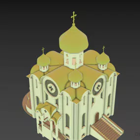 Traditional Russian Temple Building 3d model
