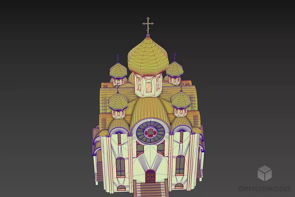Traditional Russian Temple Building 3d model 3