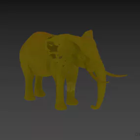 Brass Figurine Elephant Animal 3d model