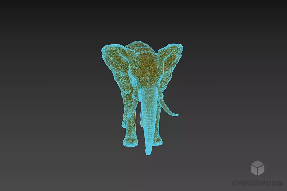 Brass Figurine Elephant Animal 3d model 3