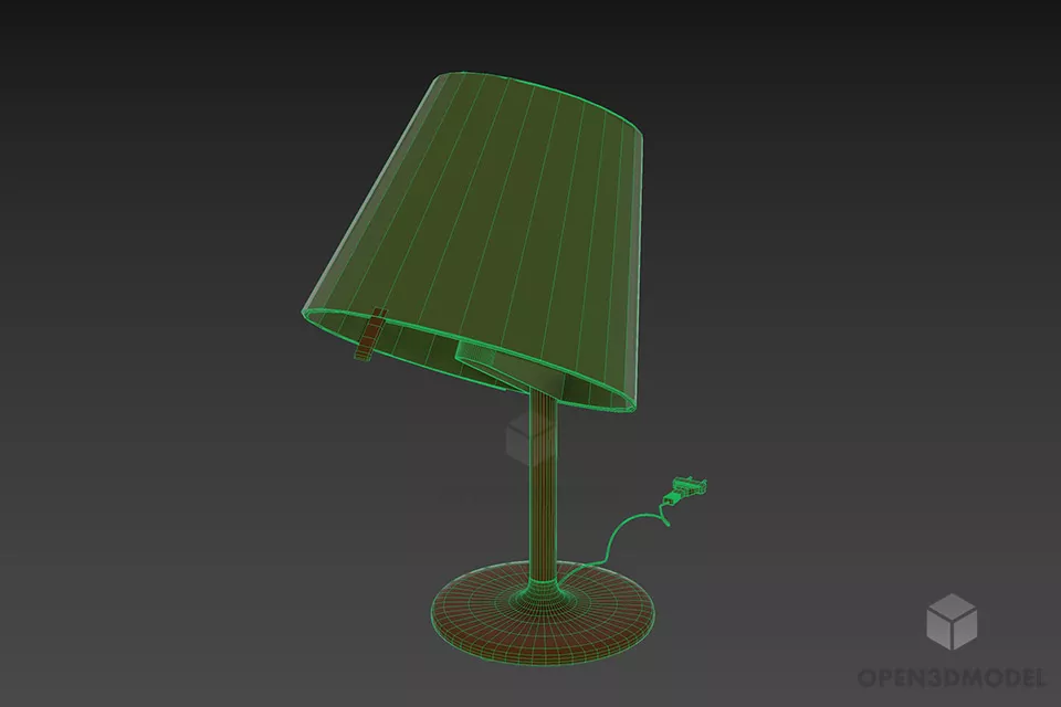Hotel Table Lamp Simple Shade 3d model 2