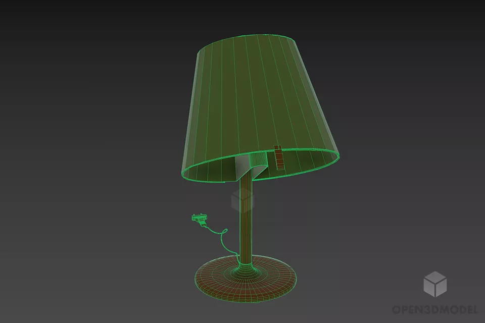 Hotel Table Lamp Simple Shade 3d model 3