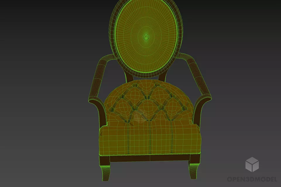 Restaurant Armchair Selva 3d model 3