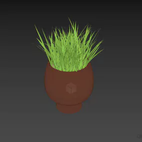 Vase Of Grass 3d model