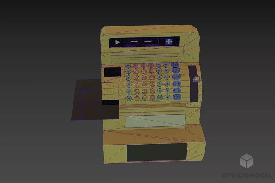Cash Register Vintage Style 3d model 3