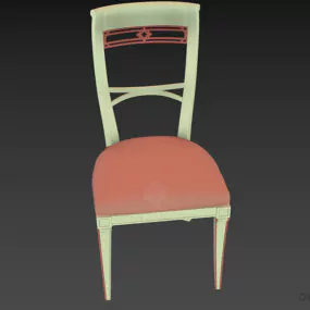 Restaurant Dining Chair With Thin Pad 3d model