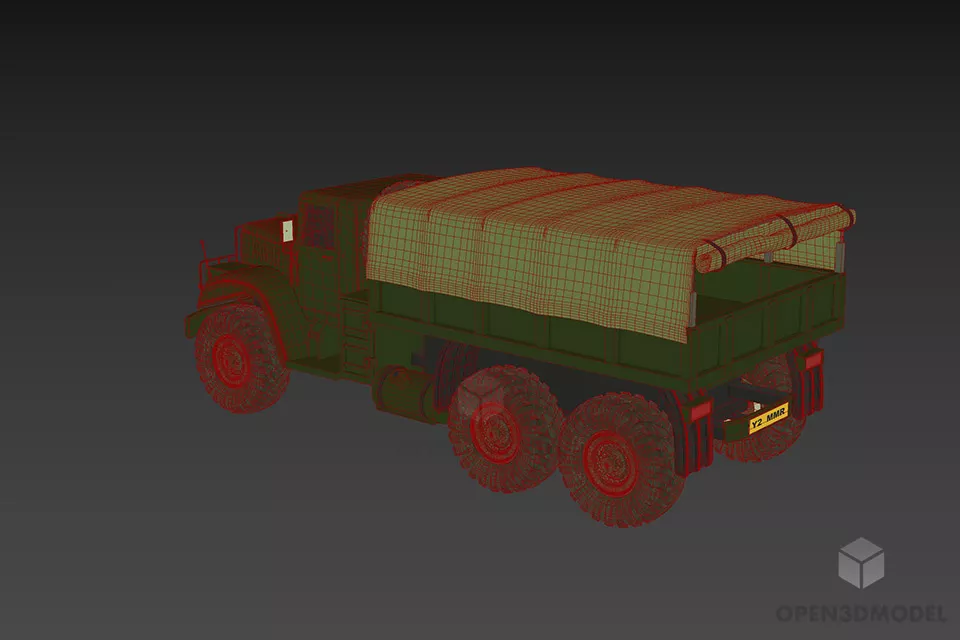 Russian Military Car Kraz 3d model 2