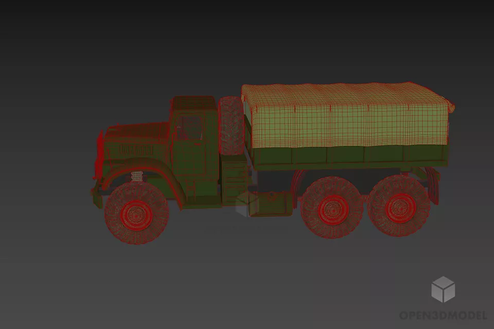 Russian Military Car Kraz 3d model 3