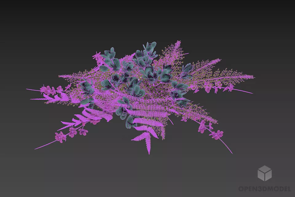 Flowers Low Bushes 3d model 2