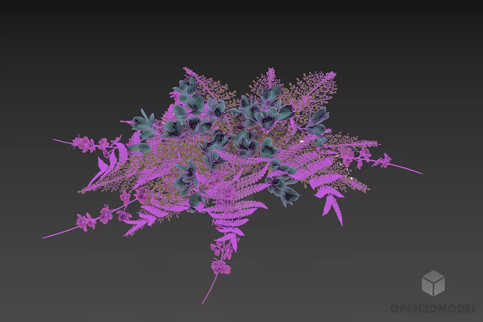 Flowers Low Bushes 3d model 3