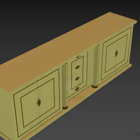 Antique Side Locker Elegant Style 3d model