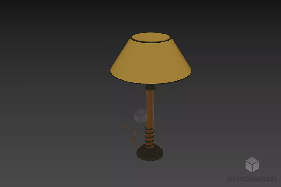 Curved Work Table With Tableware 3d model