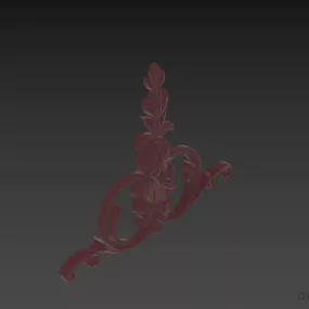 Brass Decor On Door 3d model