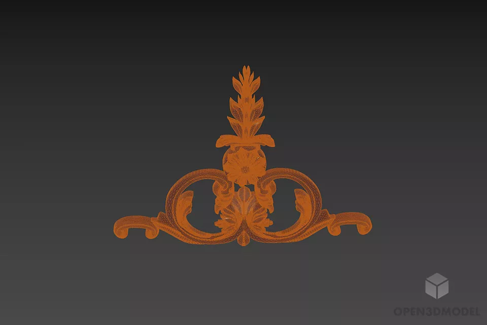 Brass Decor On Door 3d model 3