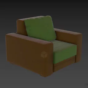 Cozy Armchair Soft Upholstery 3d model
