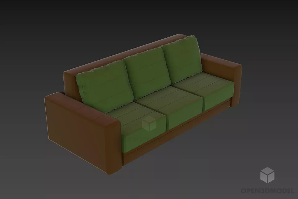 Upholstery Sofa Yoda With Straw Back 3d model