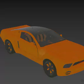 Sports Car Mustang Yellow 3d model