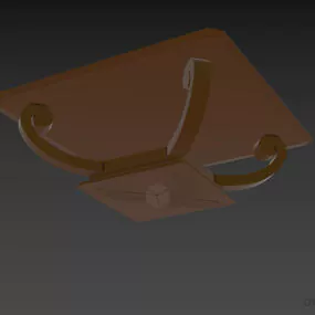 Square Glass Table With Curved Legs 3d model