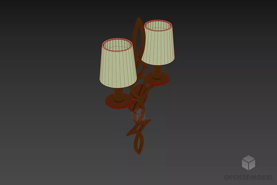 French Sconce Lamp Chateau 3d model 2