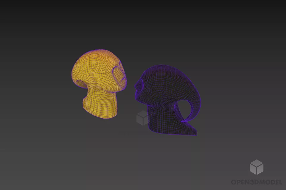 Modernism Figurine Two Heads 3d model 3