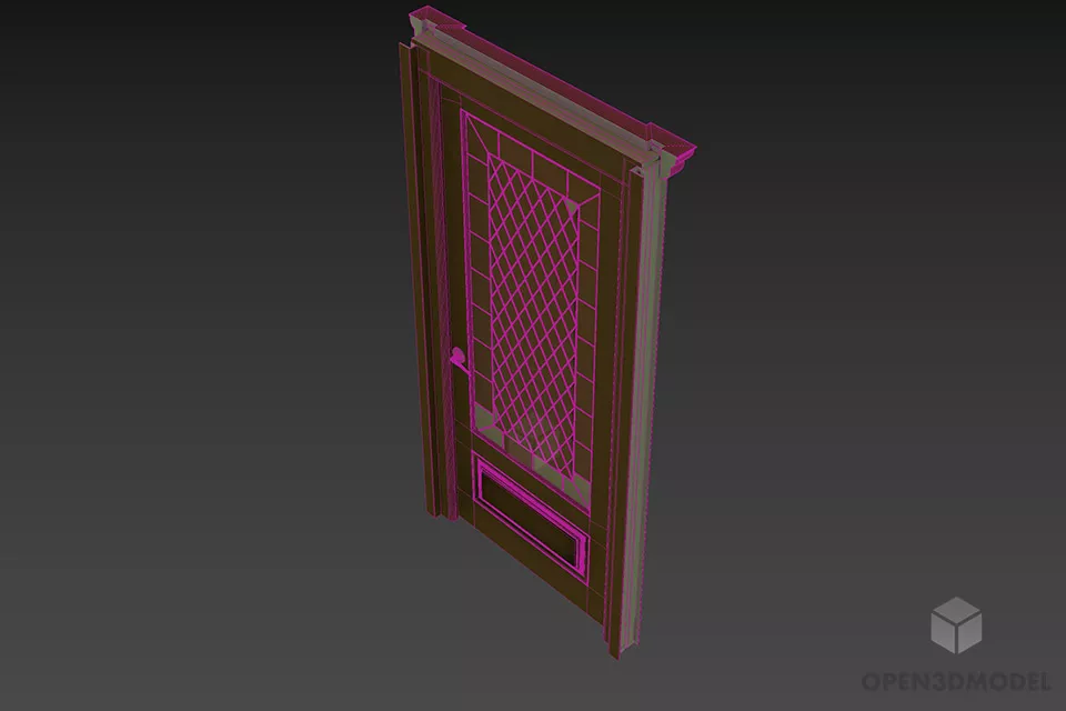 Italian Door Brioni With Frame 3d model 2