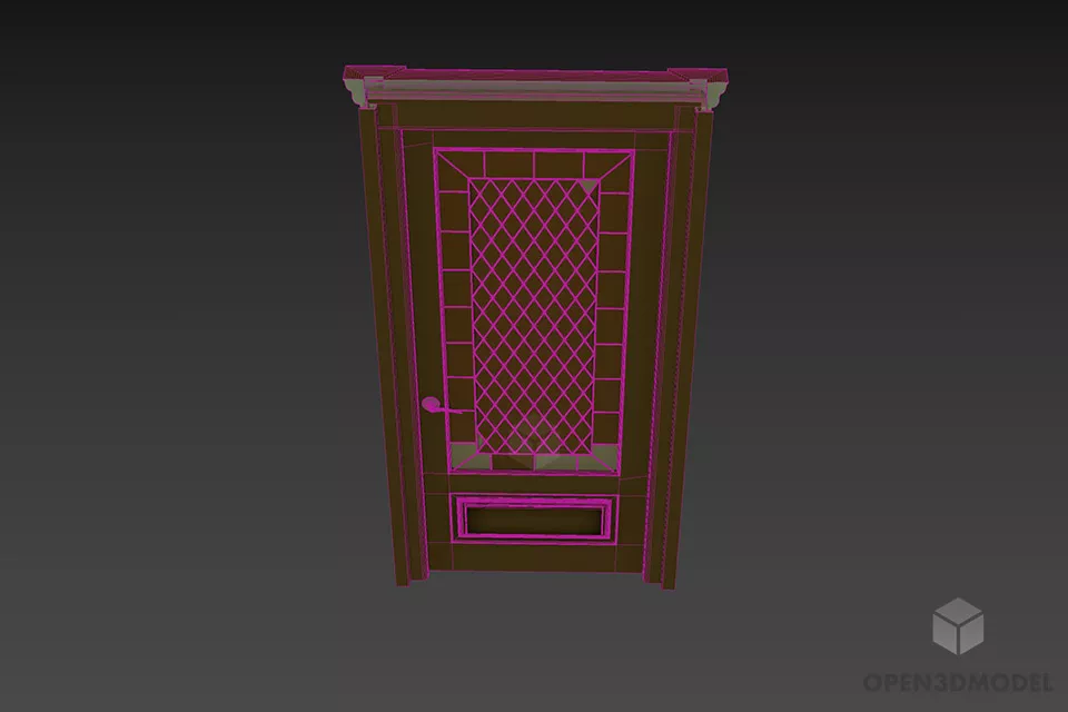 Italian Door Brioni With Frame 3d model 3