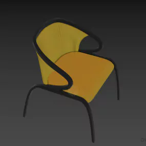 Modernism Plastic Chair With Curved Arm 3d model