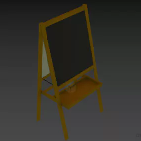 Wooden Easel Ikea With Blackboard 3d model