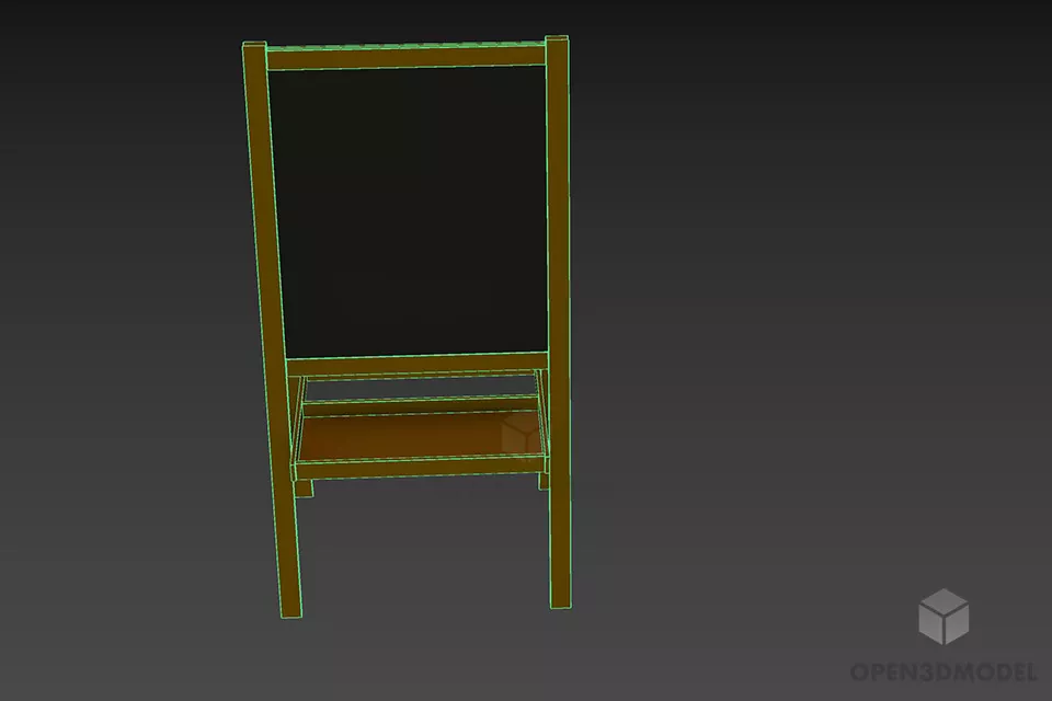 Wooden Easel Ikea With Blackboard 3d model 3