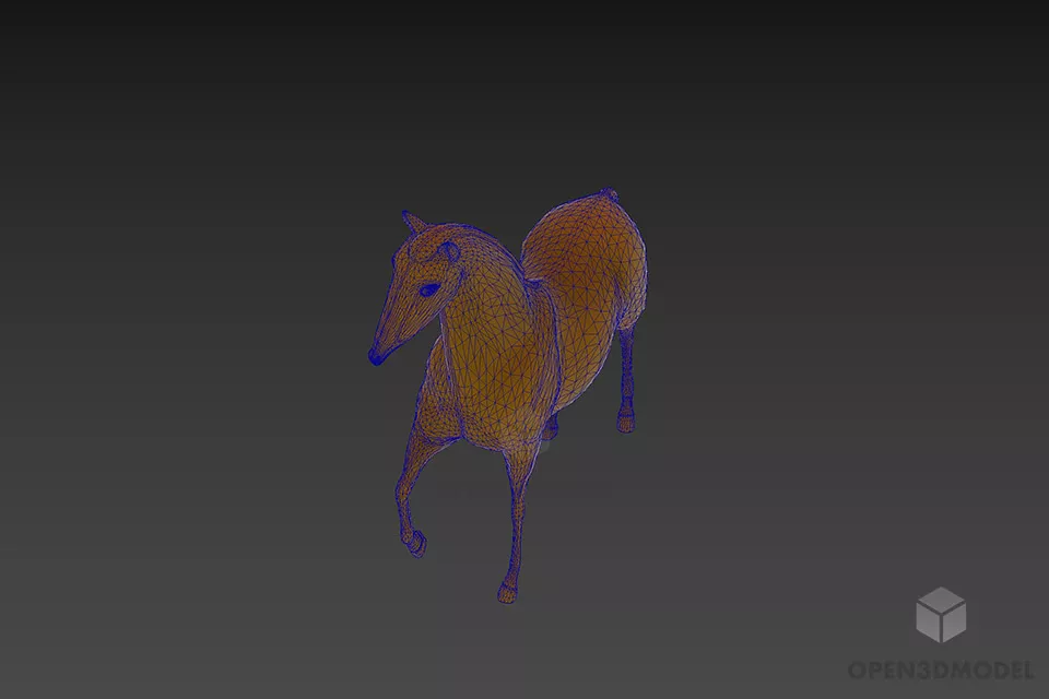 Tableware Figurine Of Horse 3d model 2
