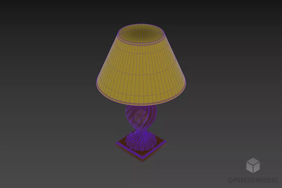 Hotel Table Lamp Chelini Vase Stand 3d model 2