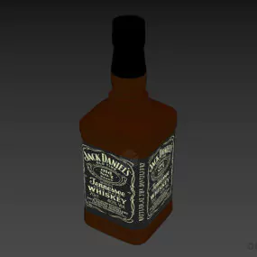 Drink Wine Bottle With Label 3d model