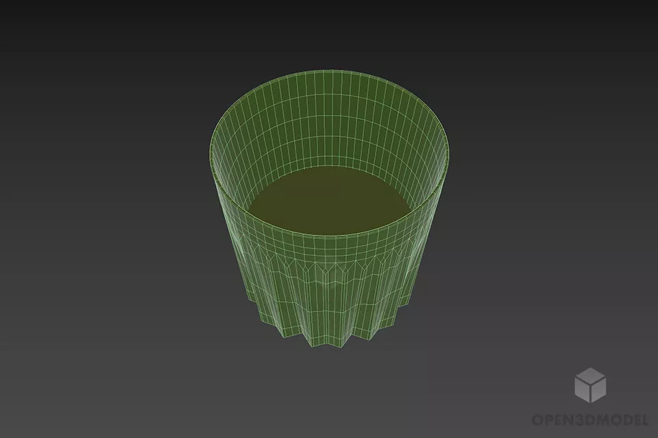 Green Glass With Water 3d model 2