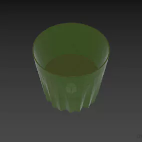 Green Glass With Water 3d model
